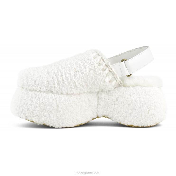 mujer plataforma trasera gruesa Mou NN6RX714 blanco