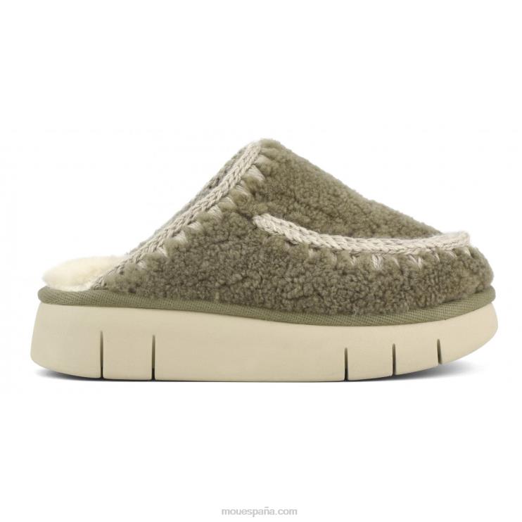 mujer rebote zueco rizado piel de oveja Mou NN6RX527 milicia