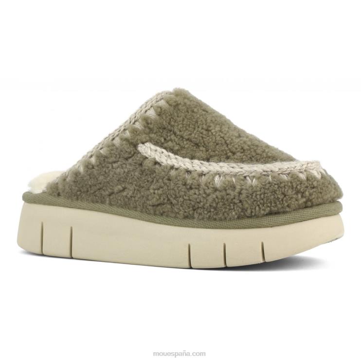 mujer rebote zueco rizado piel de oveja Mou NN6RX527 milicia