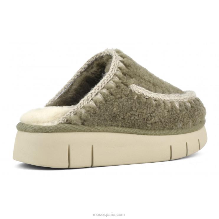 mujer rebote zueco rizado piel de oveja Mou NN6RX527 milicia