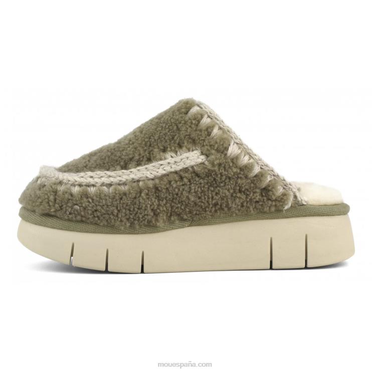mujer rebote zueco rizado piel de oveja Mou NN6RX527 milicia