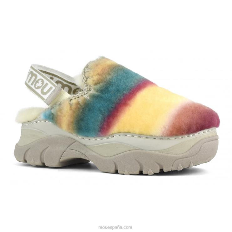 mujer zueco grueso con correa trasera Mou NN6RX522 mezclar verde
