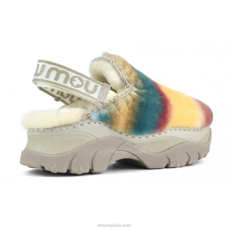 mujer zueco grueso con correa trasera Mou NN6RX522 mezclar verde