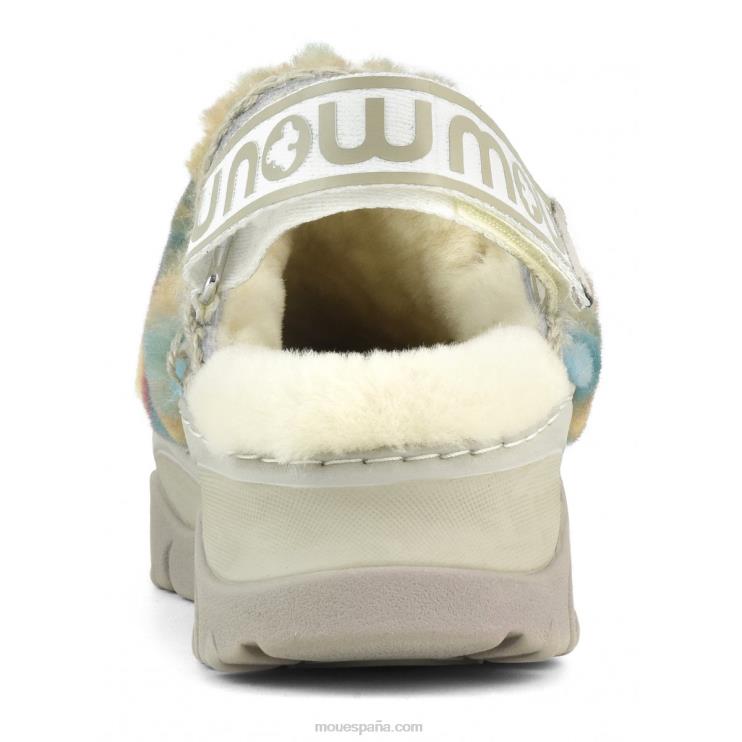 mujer zueco grueso con correa trasera Mou NN6RX522 mezclar verde