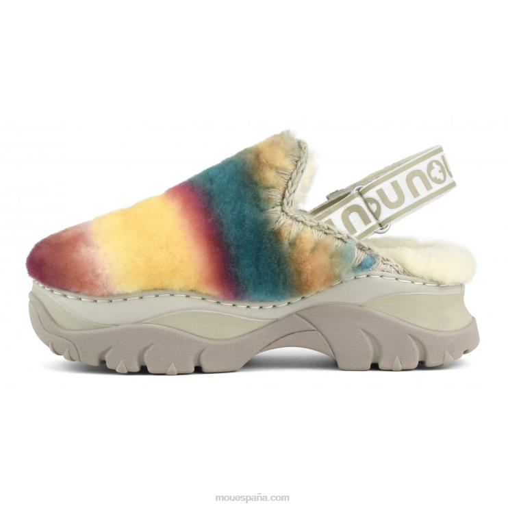 mujer zueco grueso con correa trasera Mou NN6RX522 mezclar verde