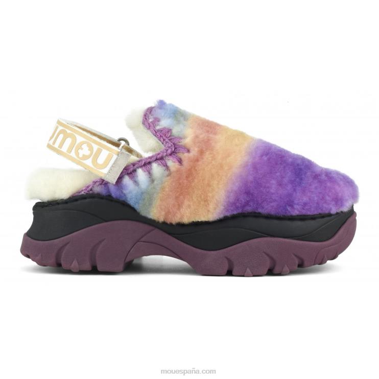 mujer zueco grueso con correa trasera Mou NN6RX523 mezclar morado