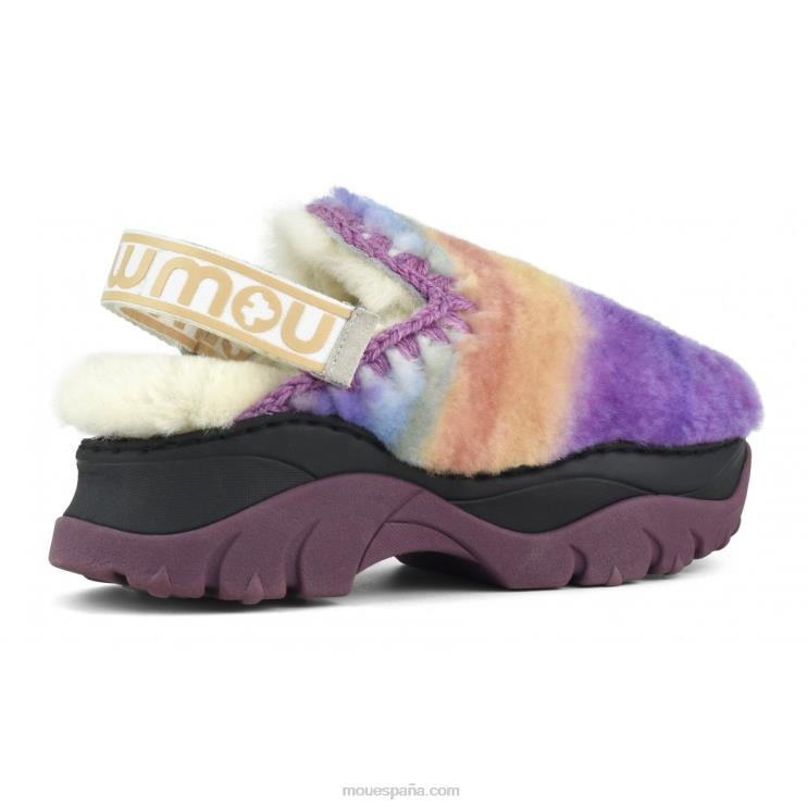 mujer zueco grueso con correa trasera Mou NN6RX523 mezclar morado