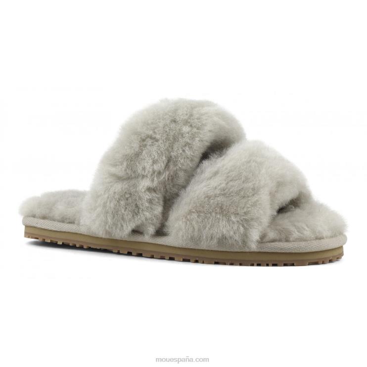 mujer Slipper 2 rayas pelo borrego Mou NN6RX448 arena