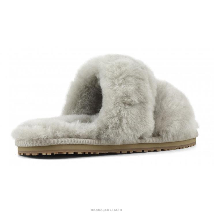 mujer Slipper 2 rayas pelo borrego Mou NN6RX448 arena
