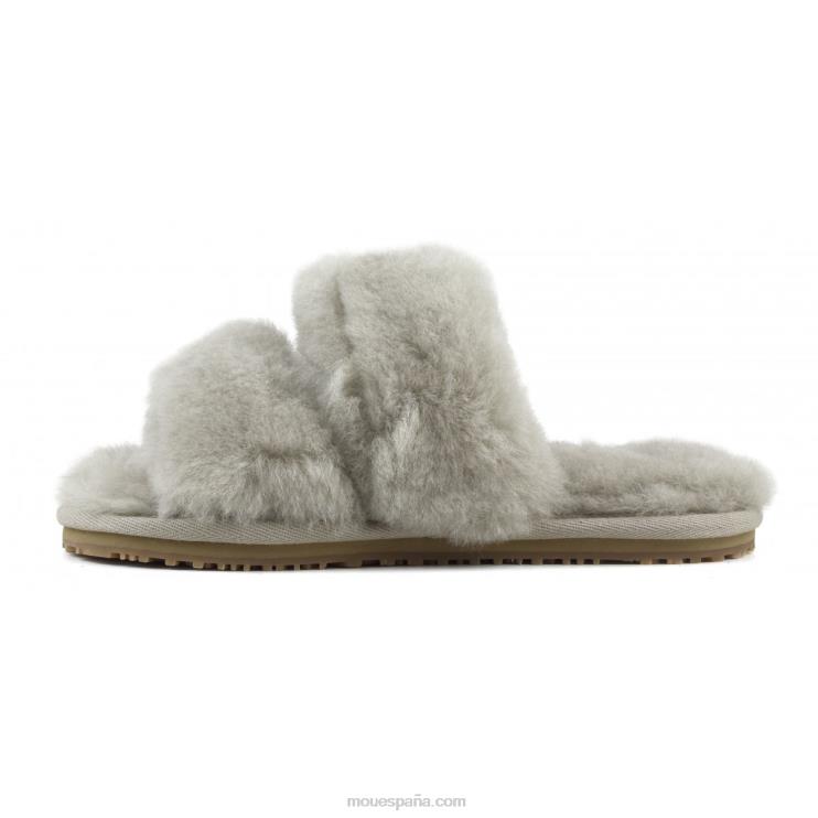 mujer Slipper 2 rayas pelo borrego Mou NN6RX448 arena