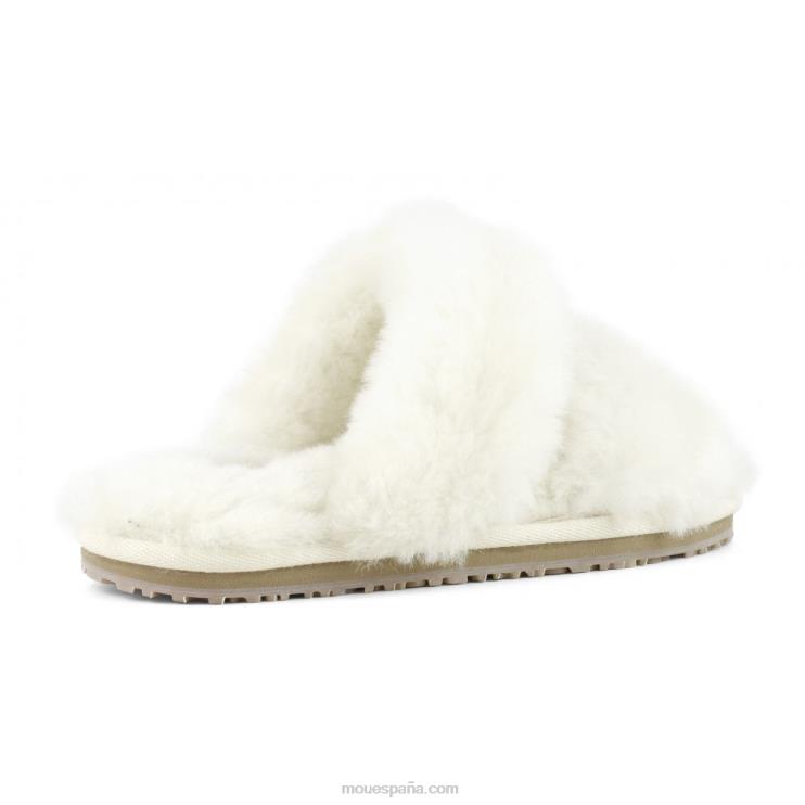 mujer Slipper 2 rayas pelo borrego Mou NN6RX451 vainilla