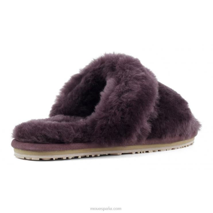 mujer Slipper 2 rayas pelo borrego Mou NN6RX452 vino