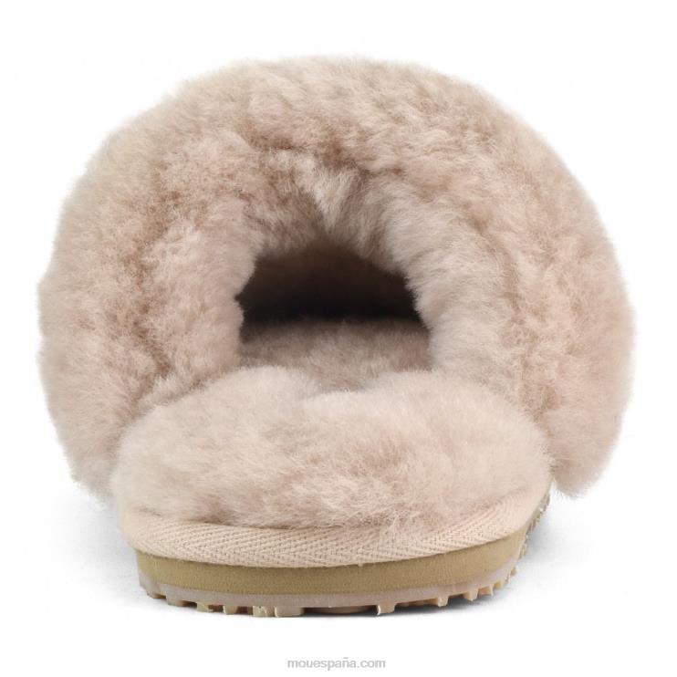 mujer Slipper 2 rayas pelo borrego Mou NN6RX454 beige rosa