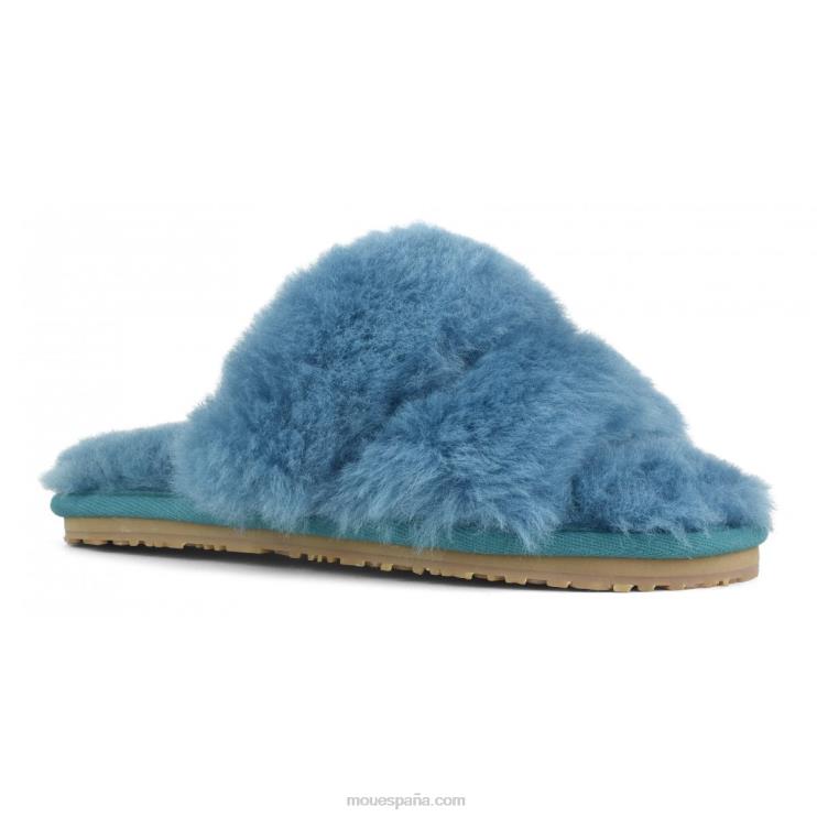 mujer Slipper 2 rayas pelo borrego Mou NN6RX455 golfo de vizcaya