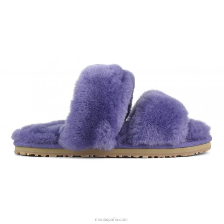 mujer Slipper 2 rayas pelo borrego Mou NN6RX456 púrpura crepúsculo