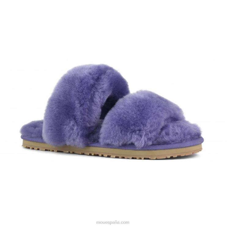 mujer Slipper 2 rayas pelo borrego Mou NN6RX456 púrpura crepúsculo