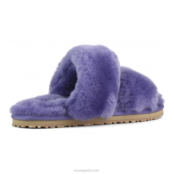 mujer Slipper 2 rayas pelo borrego Mou NN6RX456 púrpura crepúsculo