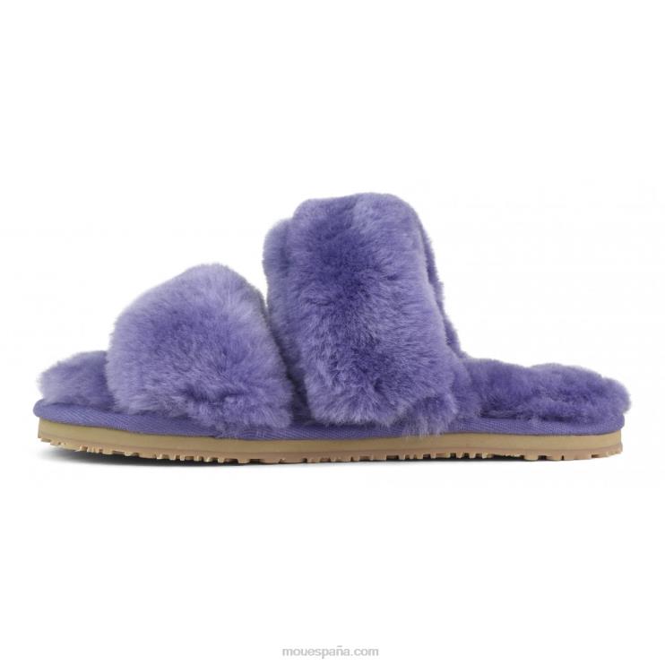 mujer Slipper 2 rayas pelo borrego Mou NN6RX456 púrpura crepúsculo