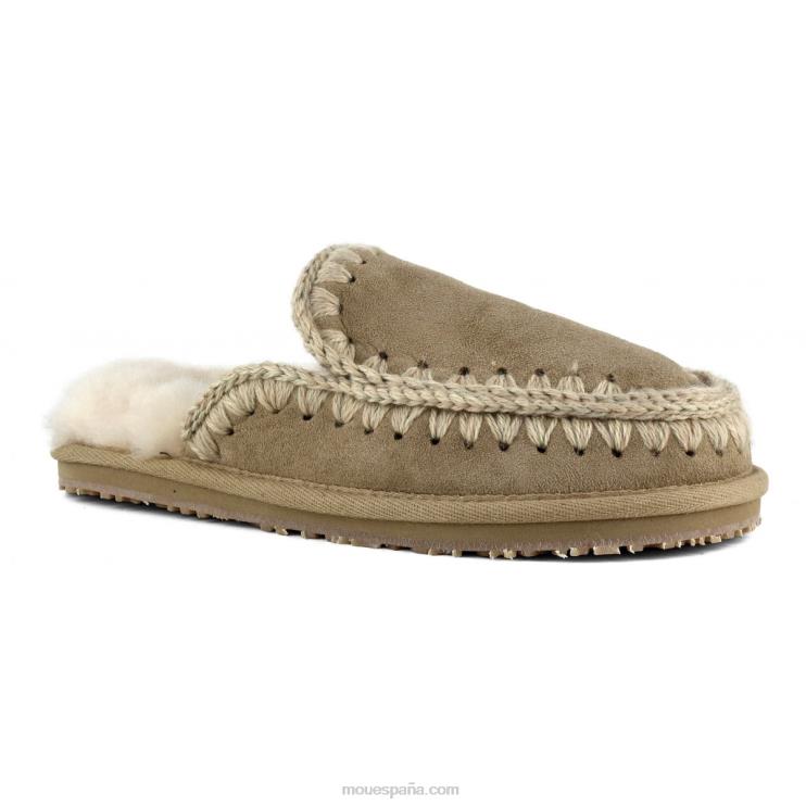 mujer Zapatilla ante entera punto esquimal Mou NN6RX427 camello