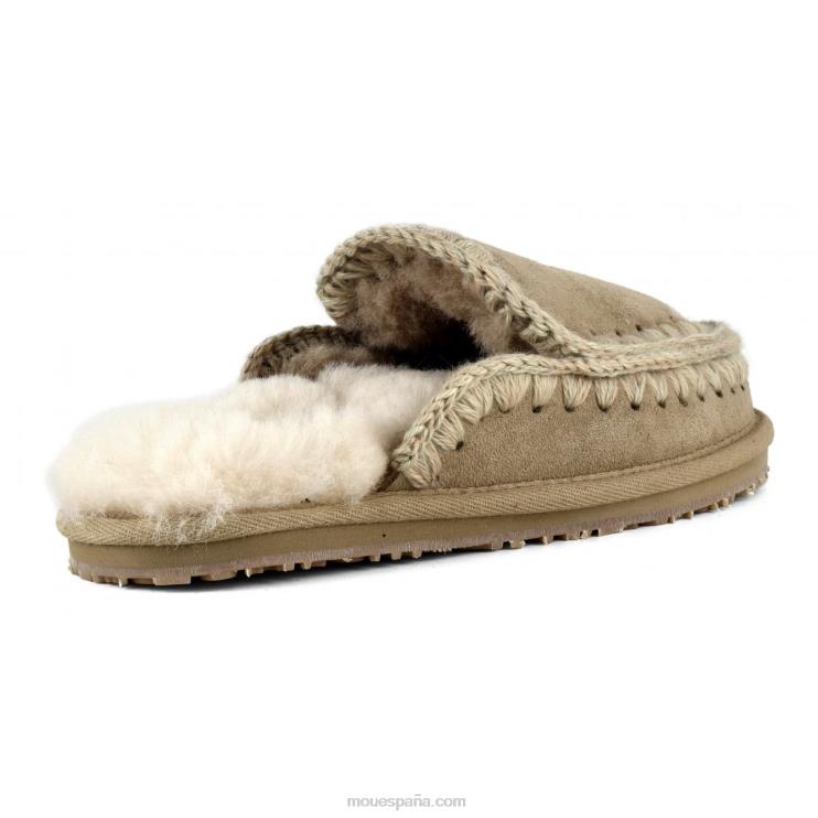 mujer Zapatilla ante entera punto esquimal Mou NN6RX427 camello