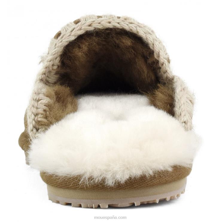 mujer Zapatilla ante punto esquimal Mou NN6RX436 coñac