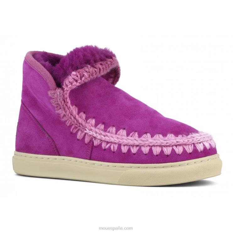 mujer Zapatilla esquimal pespuntes combinados Mou NN6RX606 ciclamina