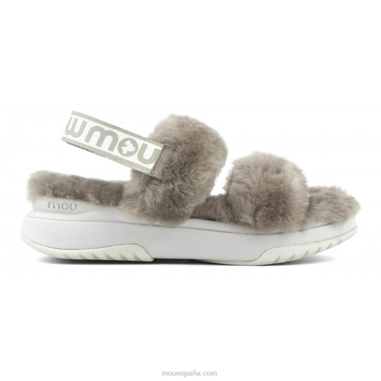 mujer correa trasera de pantuflas para correr Mou NN6RX511 elefante gris