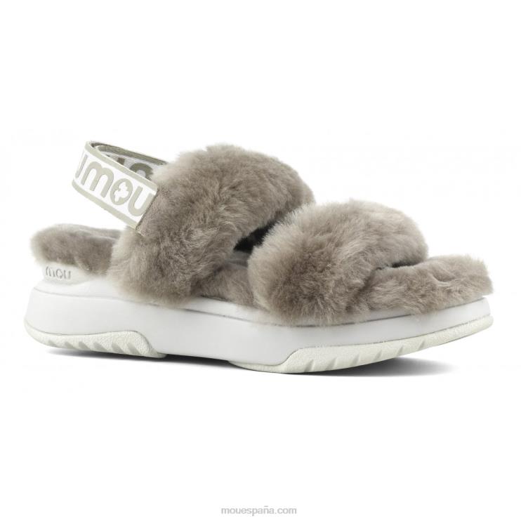 mujer correa trasera de pantuflas para correr Mou NN6RX511 elefante gris