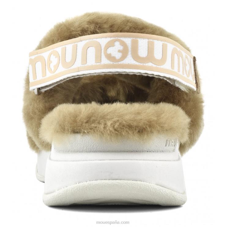 mujer correa trasera de pantuflas para correr Mou NN6RX512 coñac