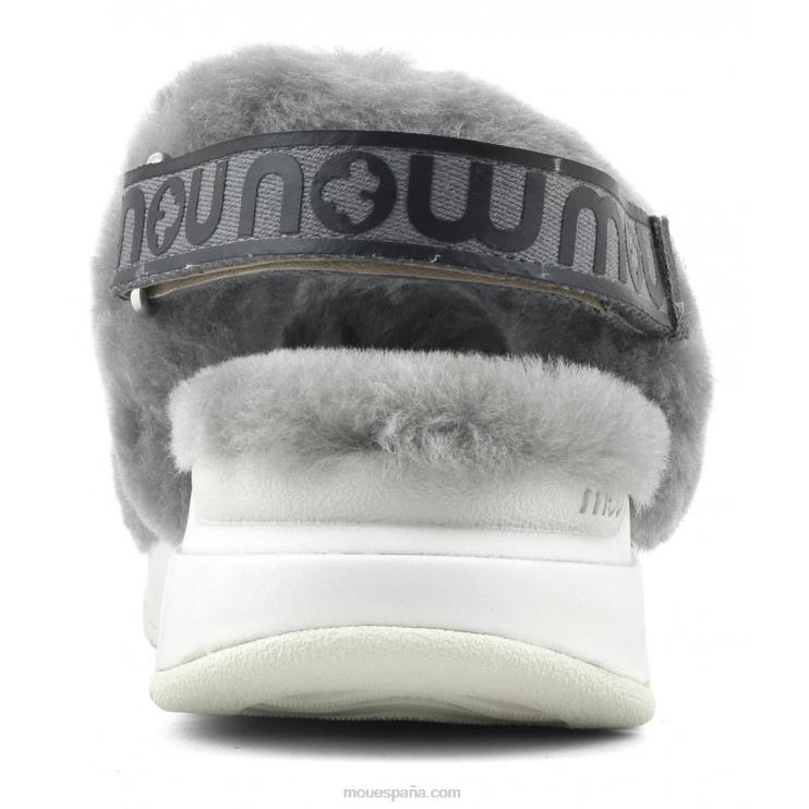 mujer correa trasera de pantuflas para correr Mou NN6RX513 gris claro