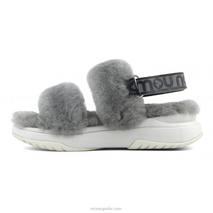 mujer correa trasera de pantuflas para correr Mou NN6RX513 gris claro