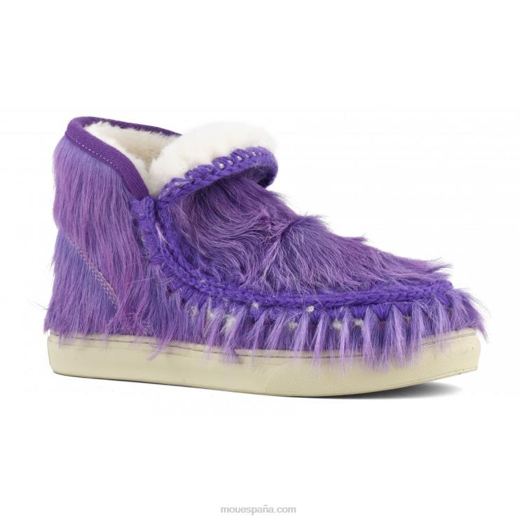 mujer esquimal zapatilla pelo largo ponyskin Mou NN6RX678 poni de pelo largo morado
