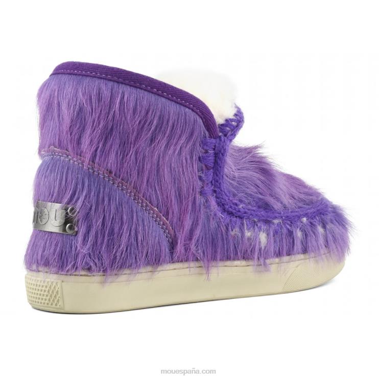 mujer esquimal zapatilla pelo largo ponyskin Mou NN6RX678 poni de pelo largo morado