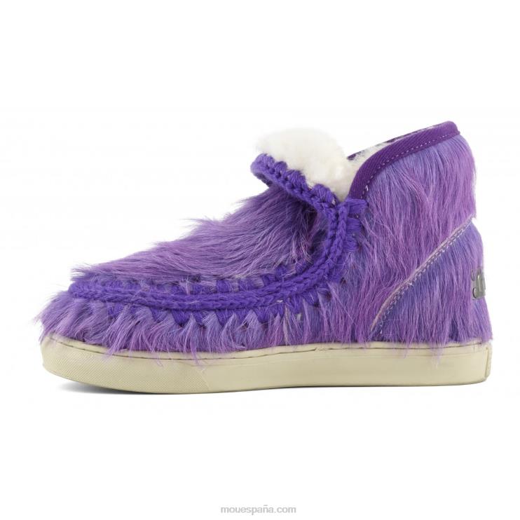 mujer esquimal zapatilla pelo largo ponyskin Mou NN6RX678 poni de pelo largo morado