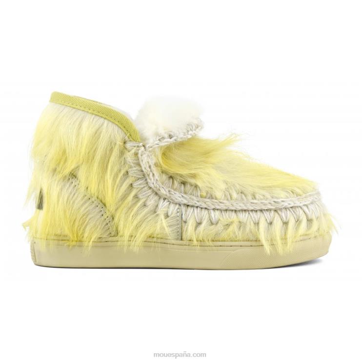 mujer esquimal zapatilla pelo largo ponyskin Mou NN6RX679 poni de pelo largo blanco