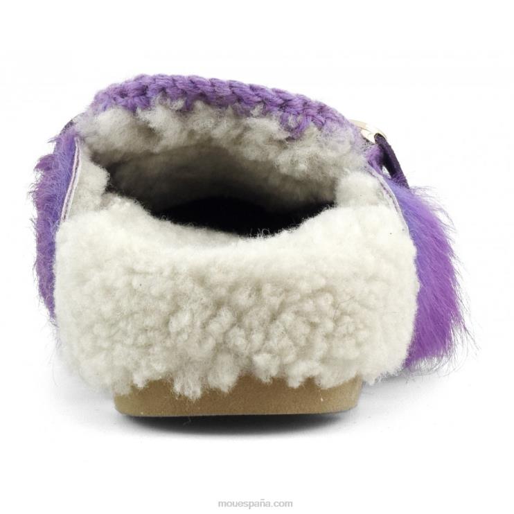 mujer invierno bio diapositiva pelo largo ponyskin Mou NN6RX417 poni de pelo largo morado