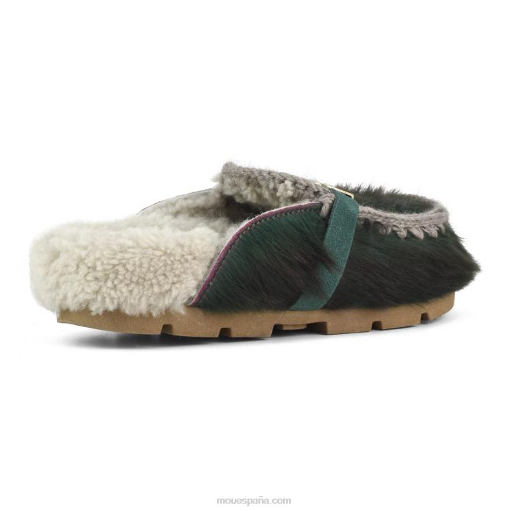 mujer invierno bio diapositiva pelo largo ponyskin Mou NN6RX419 poni de pelo largo rosa verde