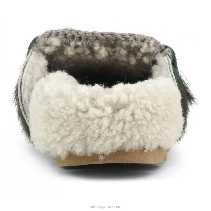 mujer invierno bio diapositiva pelo largo ponyskin Mou NN6RX419 poni de pelo largo rosa verde