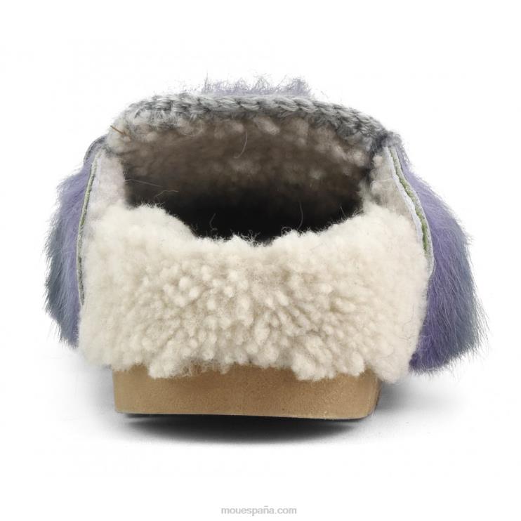 mujer invierno bio diapositiva pelo largo ponyskin Mou NN6RX420 poni de pelo largo rosa lavanda