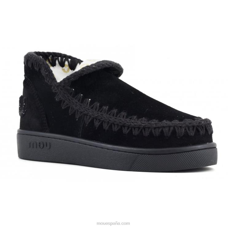 mujer logotipo de brillo monocromático de zapatillas Mou NN6RX26 negro