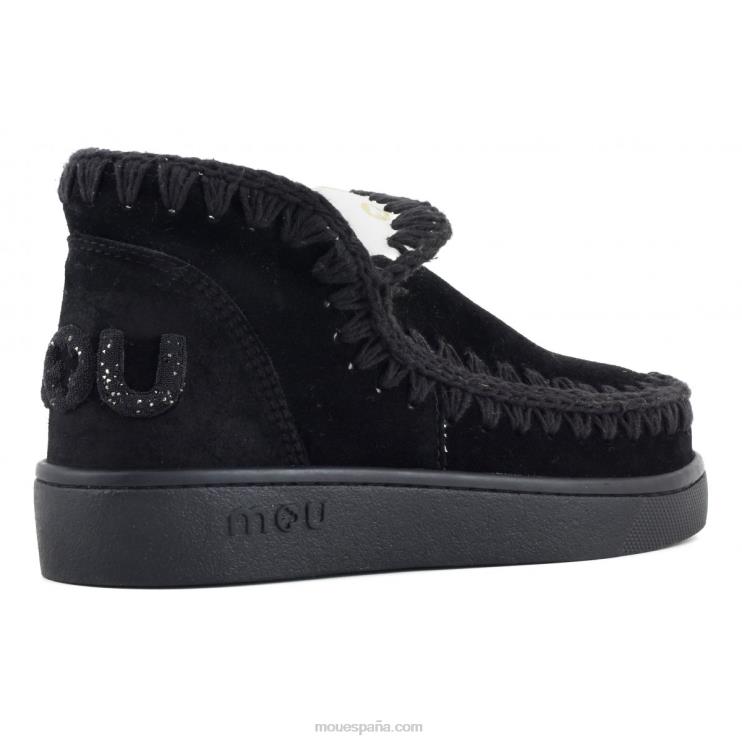 mujer logotipo de brillo monocromático de zapatillas Mou NN6RX26 negro