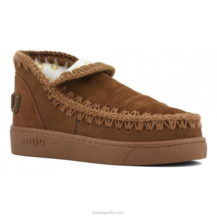 mujer logotipo de brillo monocromático de zapatillas Mou NN6RX27 coñac