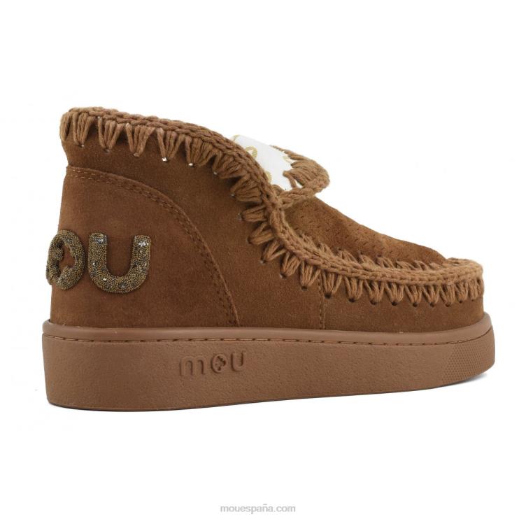 mujer logotipo de brillo monocromático de zapatillas Mou NN6RX27 coñac