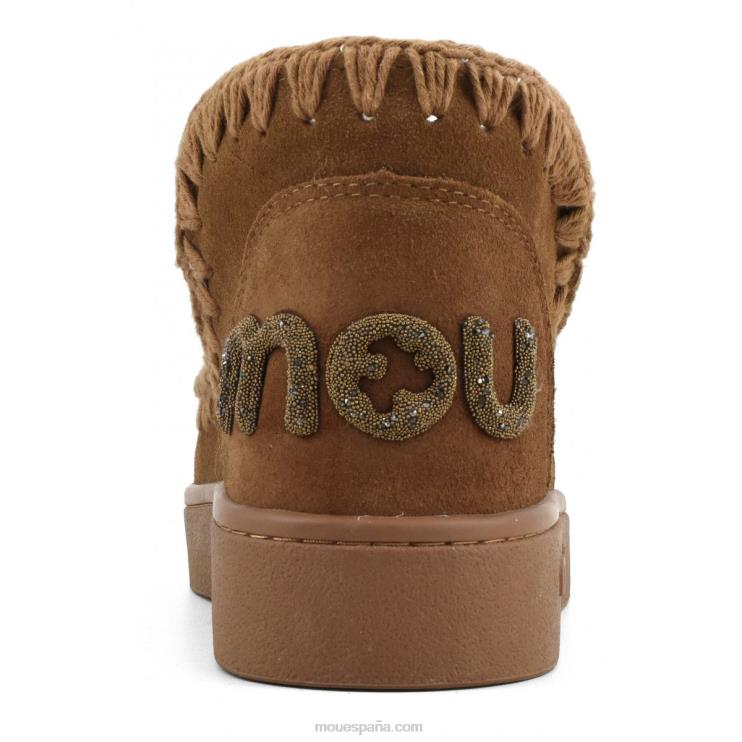 mujer logotipo de brillo monocromático de zapatillas Mou NN6RX27 coñac