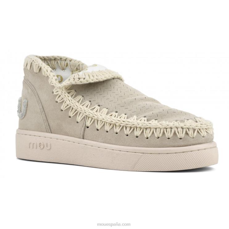 mujer logotipo de brillo monocromático de zapatillas Mou NN6RX28 tiza