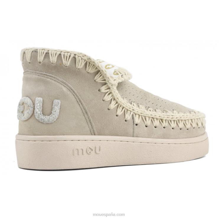 mujer logotipo de brillo monocromático de zapatillas Mou NN6RX28 tiza