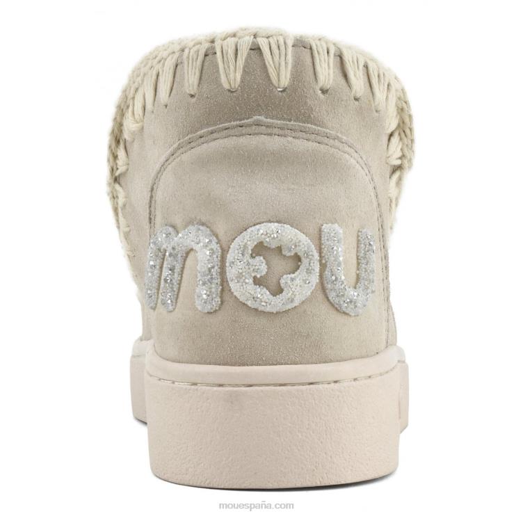 mujer logotipo de brillo monocromático de zapatillas Mou NN6RX28 tiza