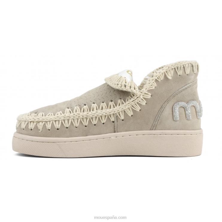 mujer logotipo de brillo monocromático de zapatillas Mou NN6RX28 tiza