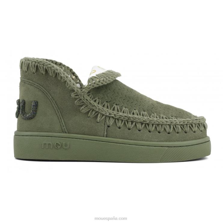 mujer logotipo de brillo monocromático de zapatillas Mou NN6RX29 salvia de verano