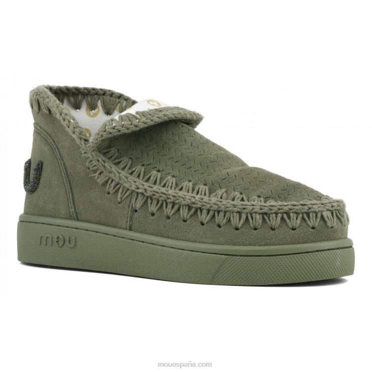 mujer logotipo de brillo monocromático de zapatillas Mou NN6RX29 salvia de verano